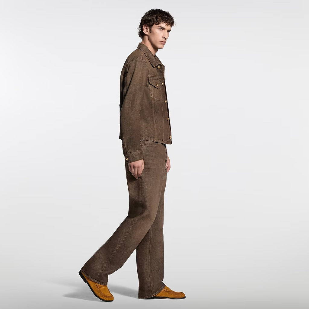 Coffee Indigo Denim Skate Pants
