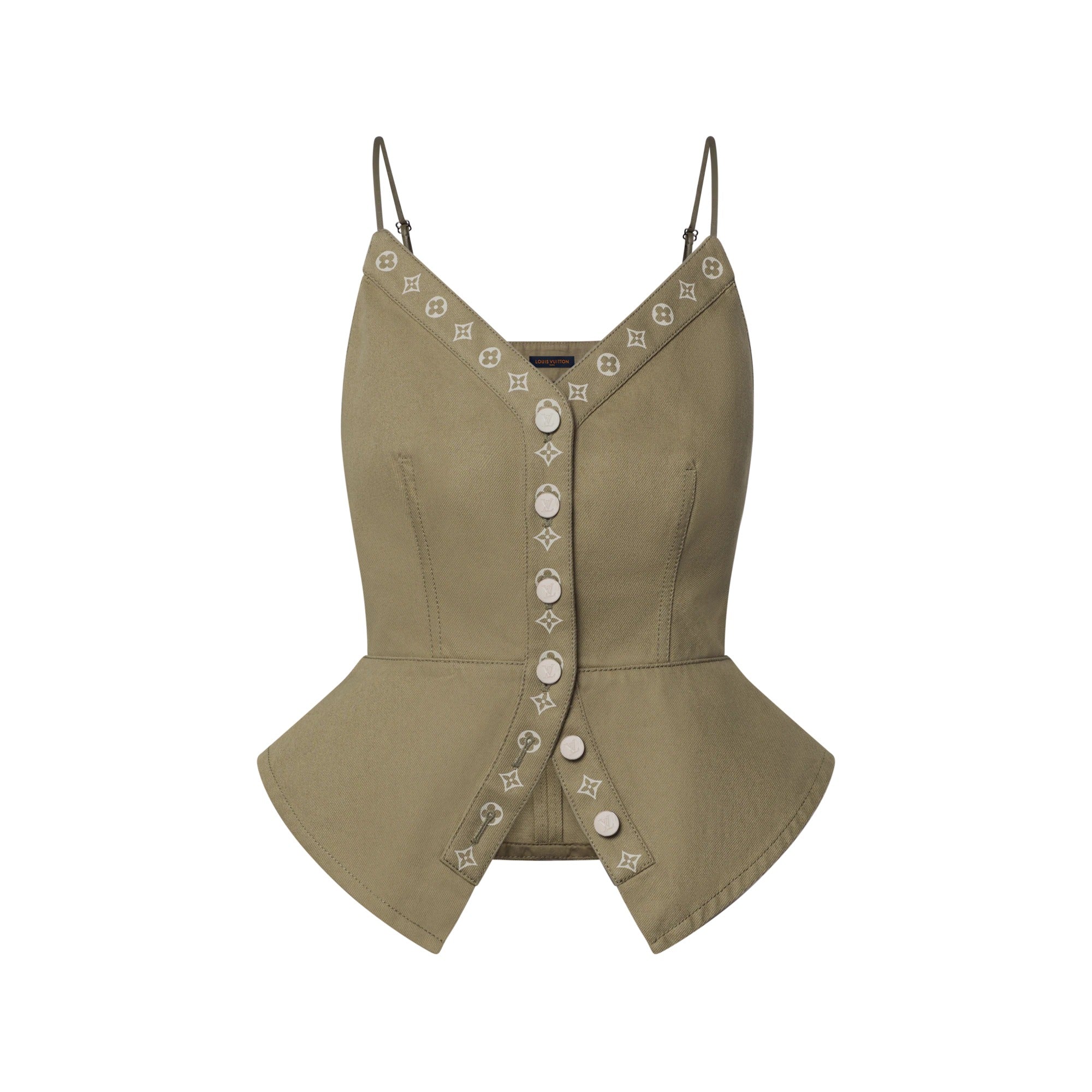 Inside-Out Monogram Peplum Top