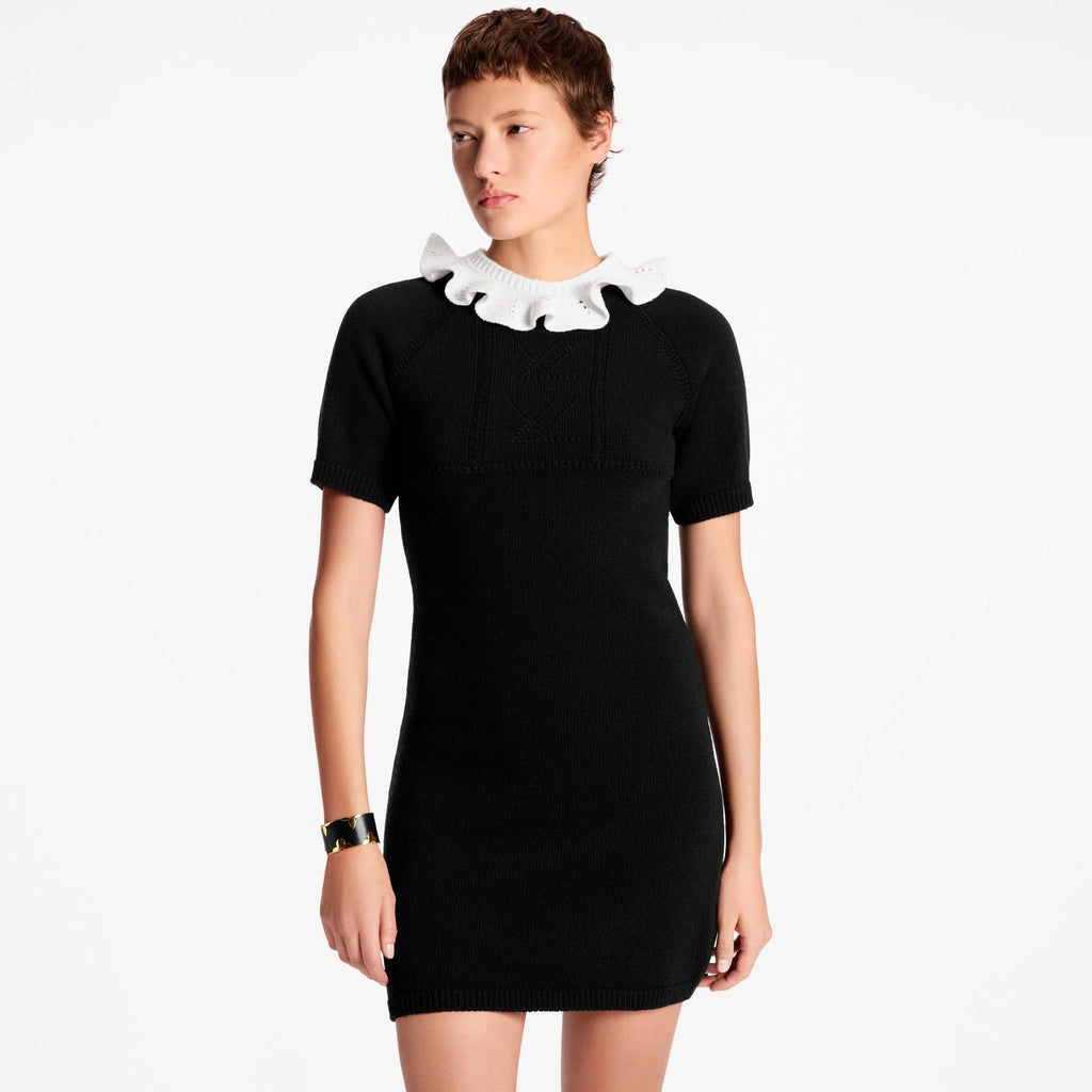Ruffle Collar Knit Dress
