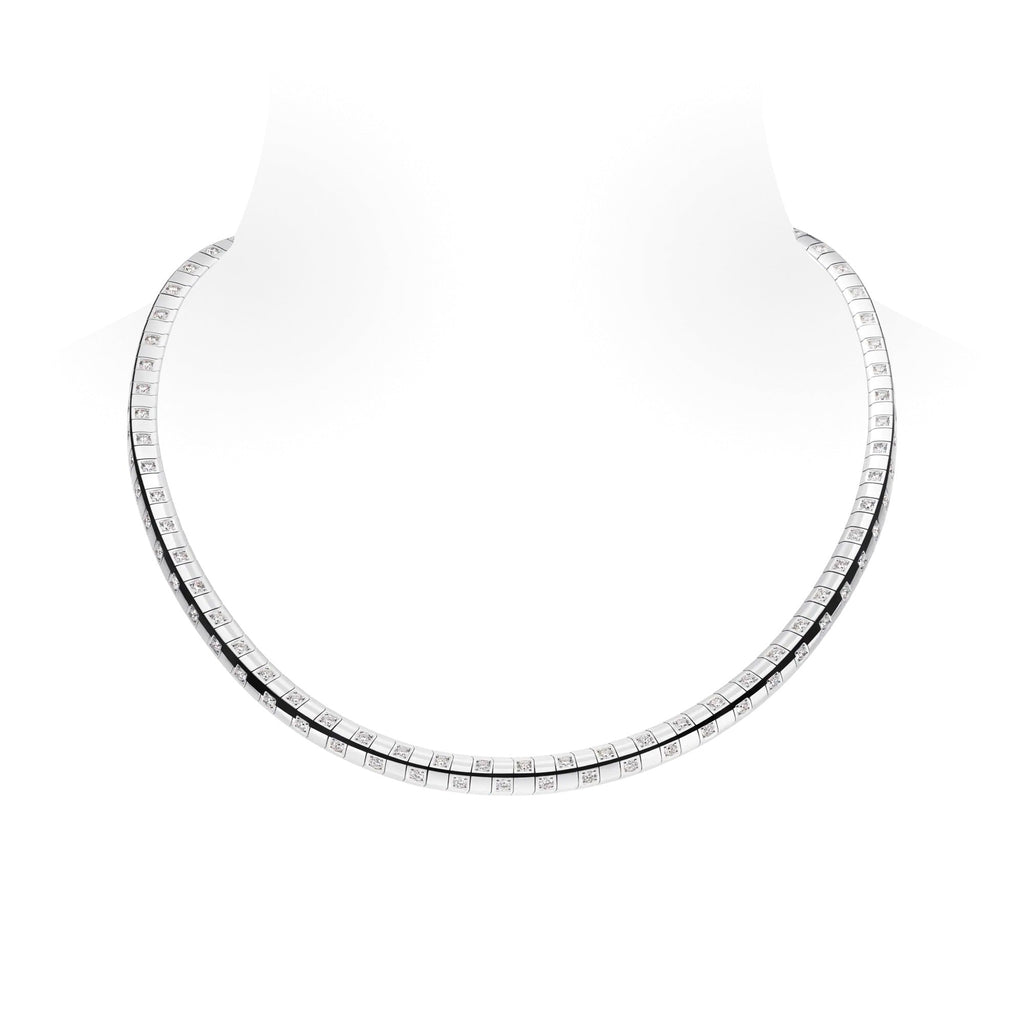 Le Damier de Louis Vuitton Large Necklace, White Gold and Diamonds