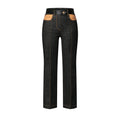 Leather Accent Jeans