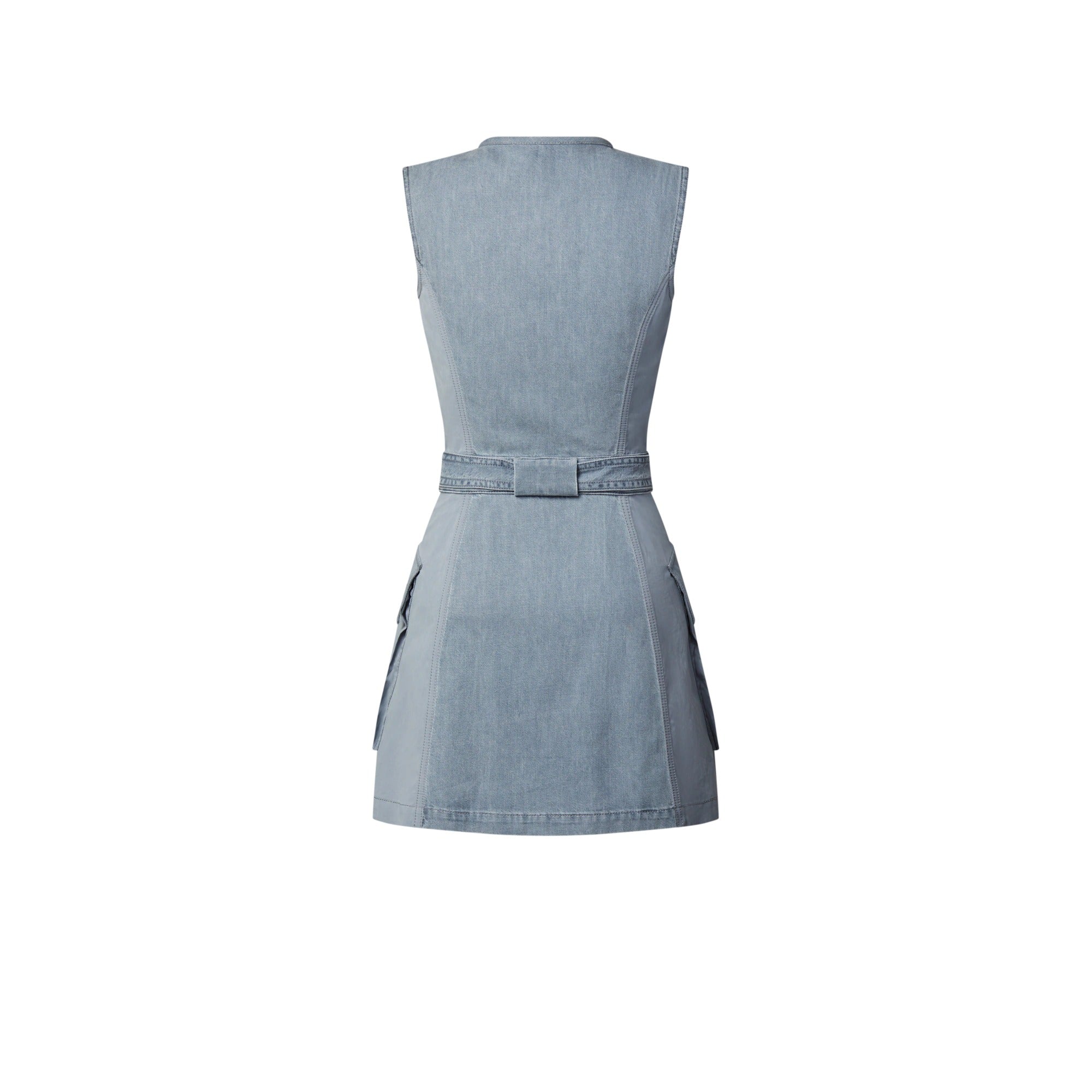 Utility Pocket Washed Denim Dress