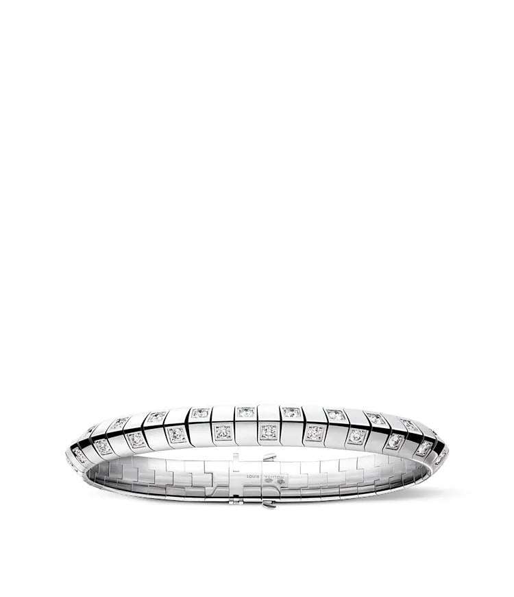 Le Damier de Louis Vuitton Large Bracelet, White Gold and Diamonds