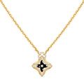 Ever Blossom Pendant, Yellow Gold, Onyx & Diamonds