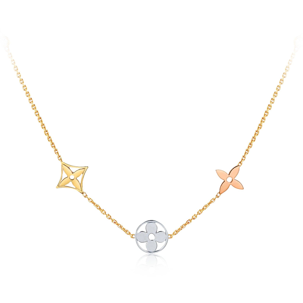 Idylle Blossom sautoir, 3 golds and diamonds
