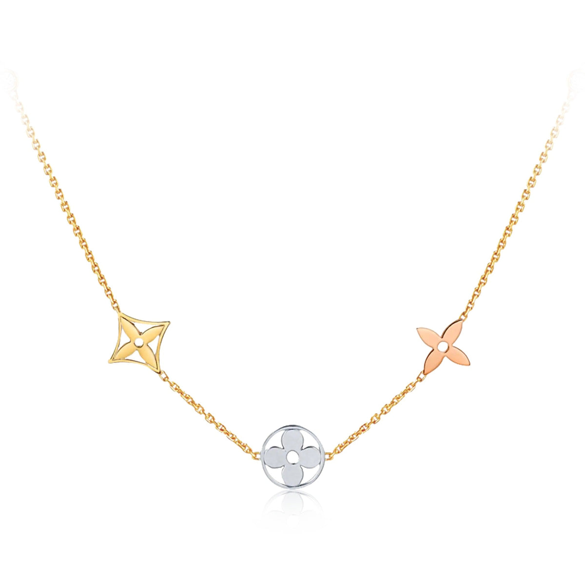 Idylle Blossom sautoir, 3 golds and diamonds