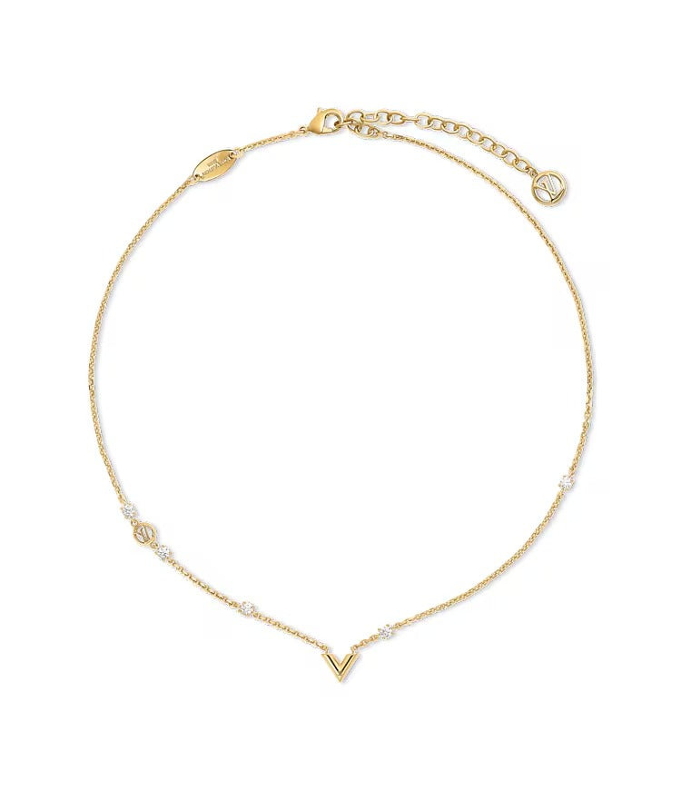 Essential V Strass PM Necklace