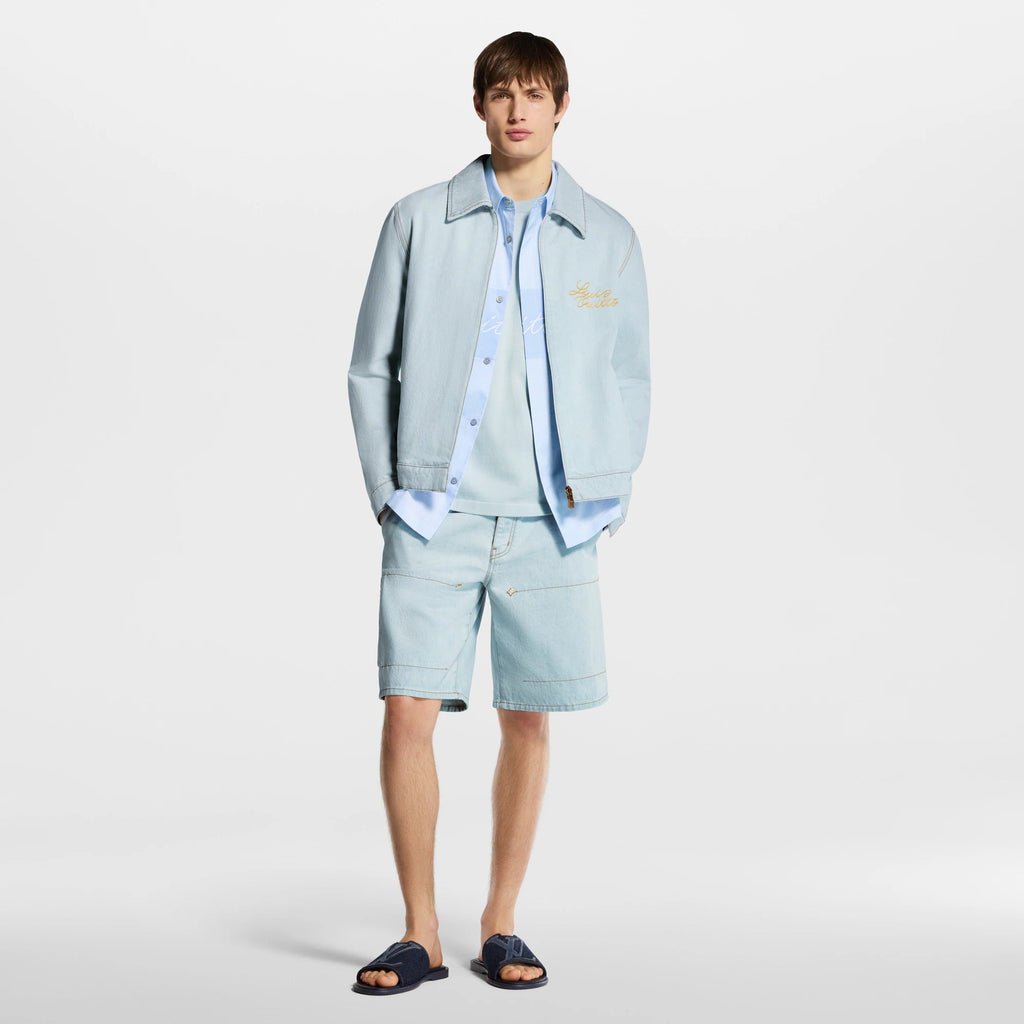 Embroidered Signature Denim Workwear Blouson
