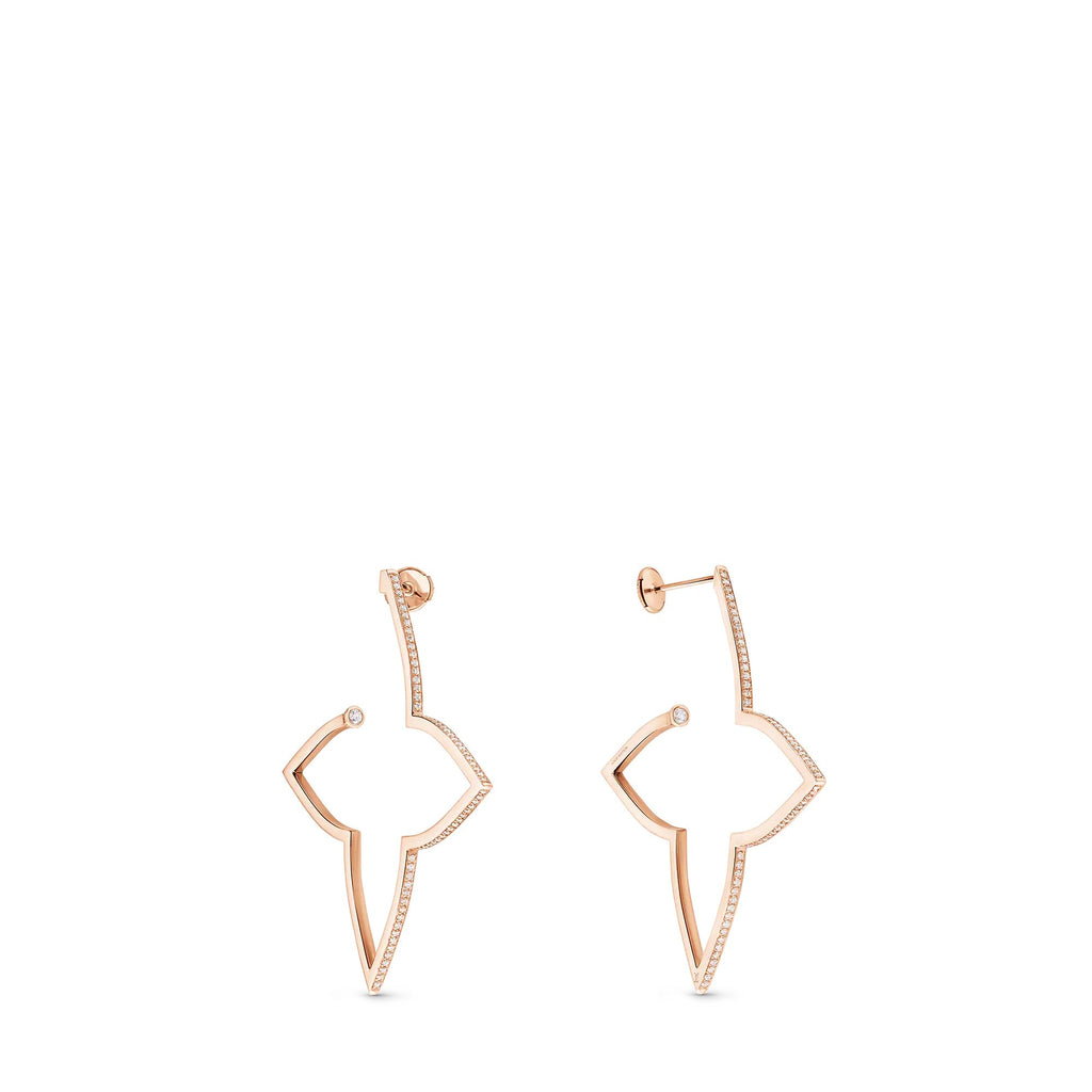Ombre Blossom XL Hoops, Pink Gold and Diamonds
