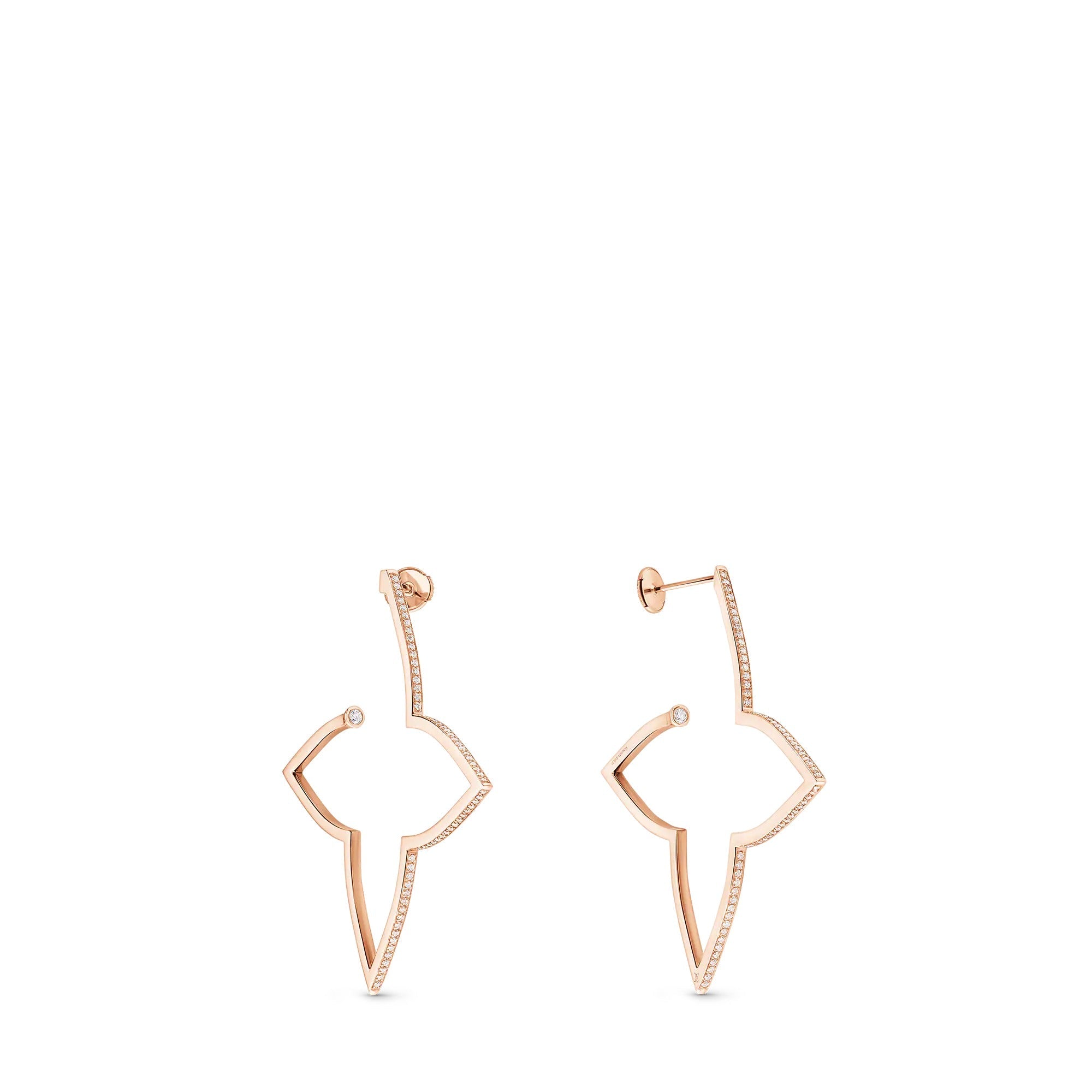 Ombre Blossom XL Hoops, Pink Gold and Diamonds