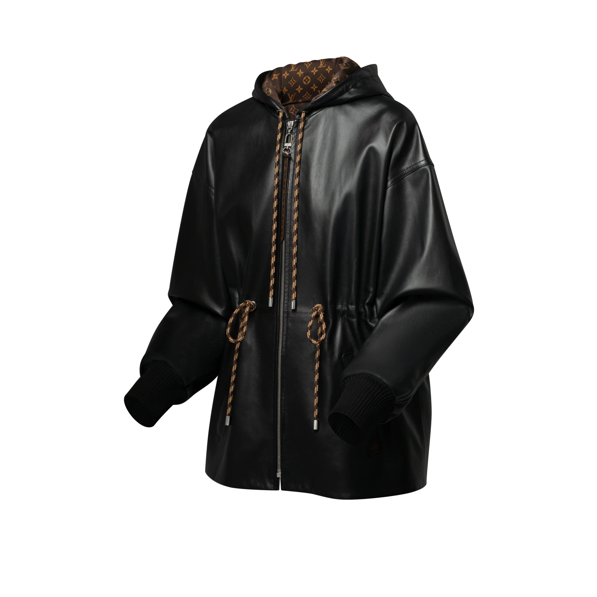 Leather Peplum Parka