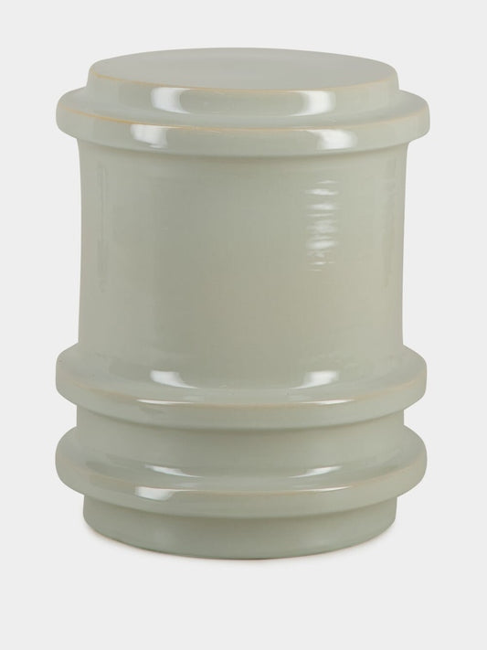 Tablua Grey Glazed Stoneware Side Table Stool
