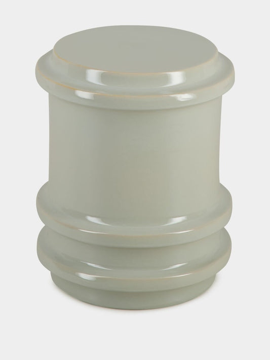 Tablua Grey Glazed Stoneware Side Table Stool