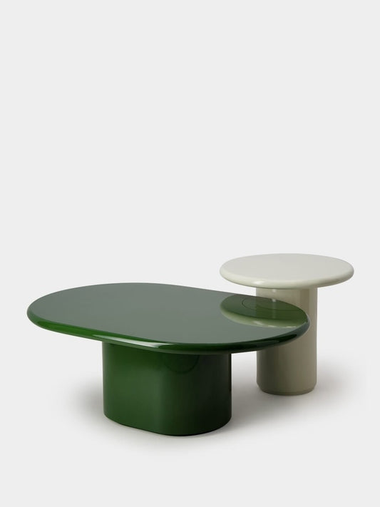 Tablua Round Ivory Lacquered Wood Side Table