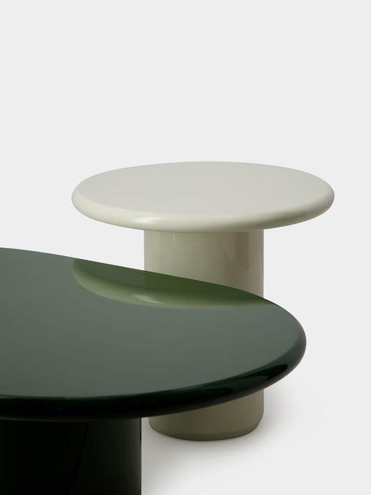 Tablua Round Ivory Lacquered Wood Side Table