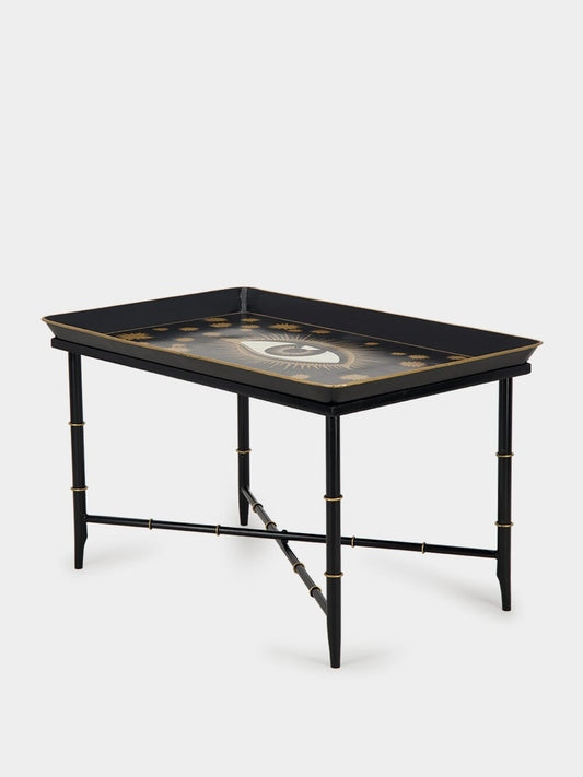 Tablua Black Iron Coffee Table with Decorative Tray Top