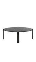 Tablua Black Marble Oval Coffee Table with Steel Frame