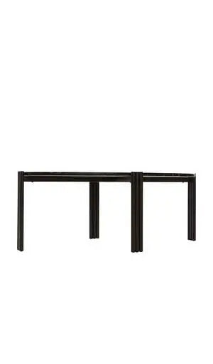 Tablua Black Marble Oval Coffee Table with Steel Frame