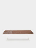 Tablua Brown Wood Coffee Table with White Metal Base