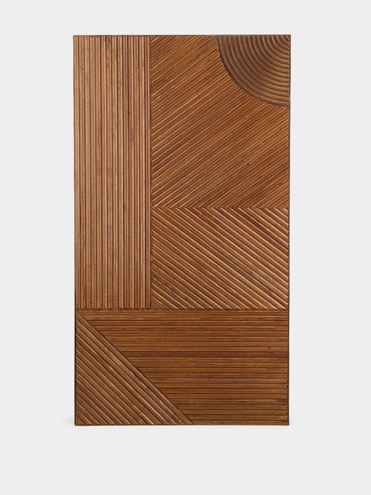 Tablua Brown Wood Coffee Table with White Metal Base