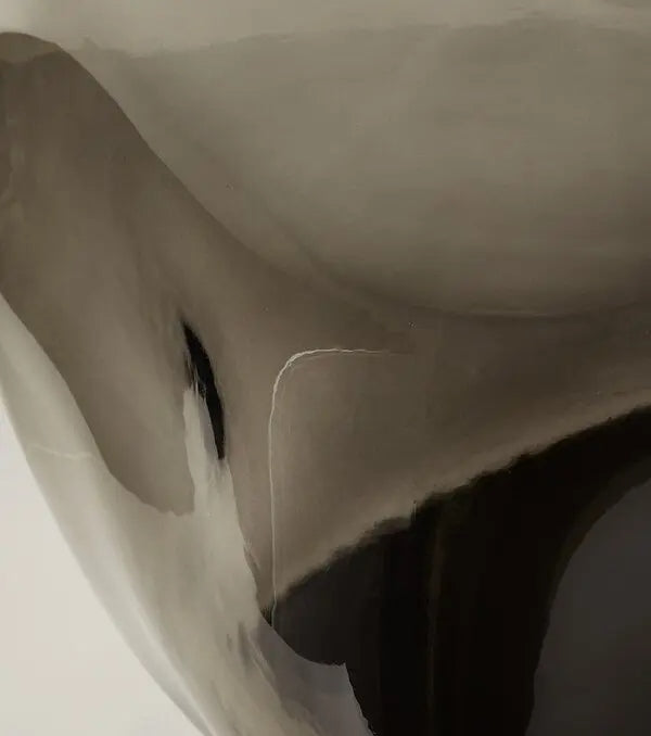 Tablua Grey Mouth-Blown Glass Side Table
