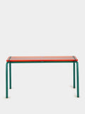 Tablua Orange Acrylic Glass Slat Bench with Peacock Blue Frame
