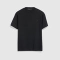 Knit silk cotton T-shirt with embroidery - black