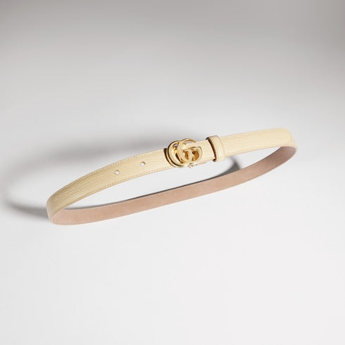GG Marmont thin belt - light yellow leather