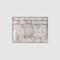 GG Marmont python card case - metallic silver