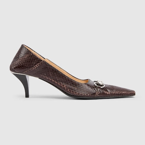 Women's Vittoria python pump - dark brown