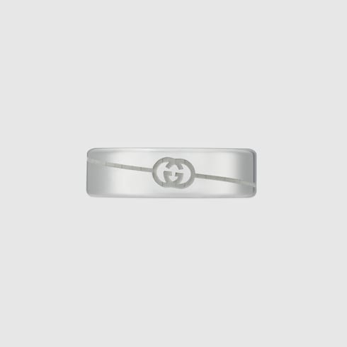 Diagonal Interlocking G ring - 925 sterling silver