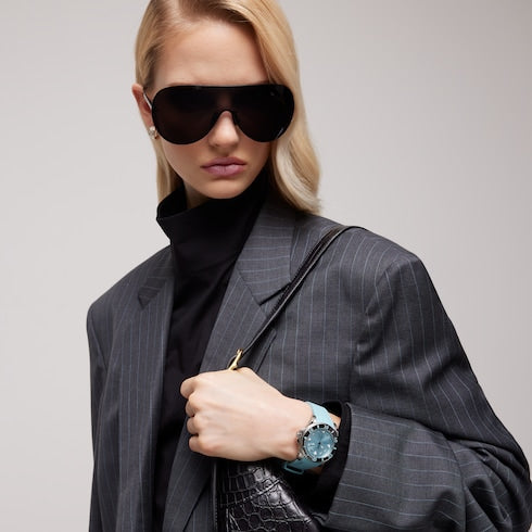 Gucci Dive watch, 36mm - light blue rubber