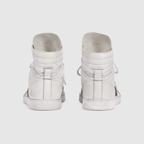 Men's Stretch high-top sneaker - white leather
