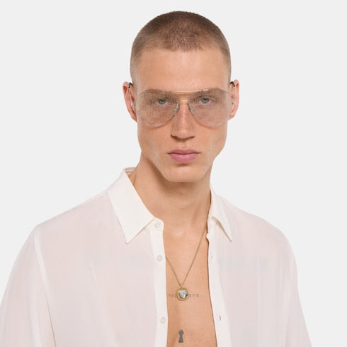Gucci crest pendant necklace - gold-toned brass