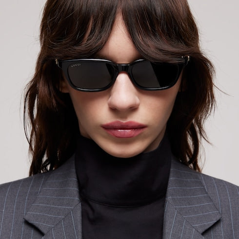 Rectangular-frame sunglasses - black