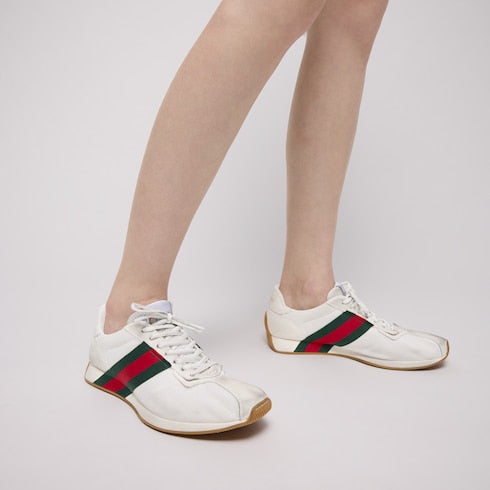 Women's Gucci Tempo sneaker - white mesh and suede