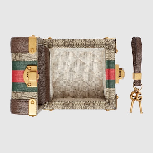 Gucci Savoy mini rigid beauty case - beige and ebony Supreme