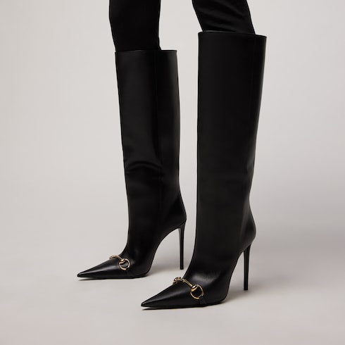 Women's Donna slip-on boot - black leather
