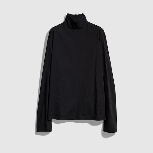 Cotton poplin T-shirt - black