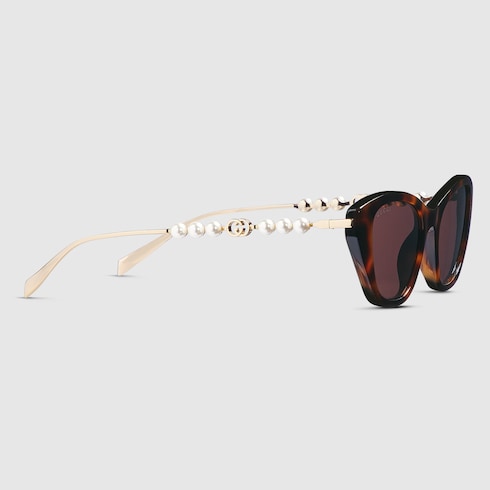 Cat eye frame sunglasses - medium brown tortoiseshell