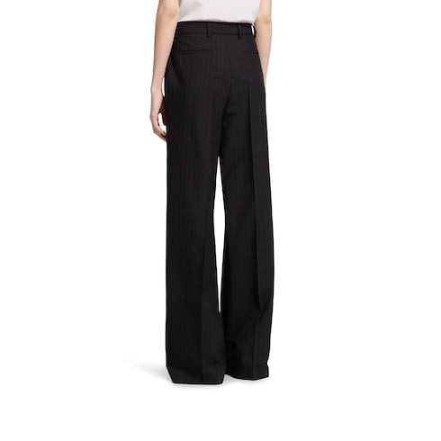 Pinstripe Gucci wool jacquard pants - black