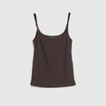 Viscose crêpe jersey top with Horsebit - dark brown