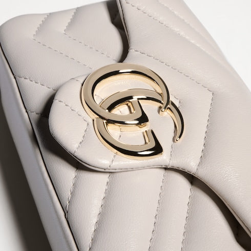 GG Marmont mini shoulder bag - light grey leather