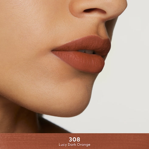 124 Emilie Brown, Rouge à Lèvres Liquide Mat Lipstick - 308 Lucy Dark Orange