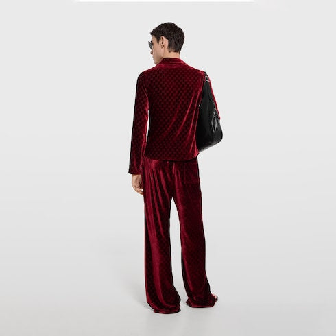 GG velvet devoré sportswear pants - bordeaux