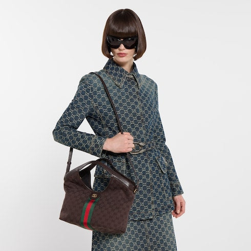Gucci Giglio small tote bag - dark brown GG canvas