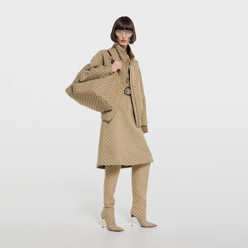 Brera large crossbody bag - sand and brown GG canvas