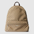 Large Gucci Tag backpack - sand and brown GG canvas