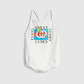 Baby jersey swimsuit with print - white