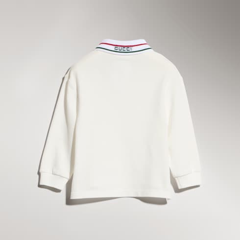 Baby cotton polo shirt - white